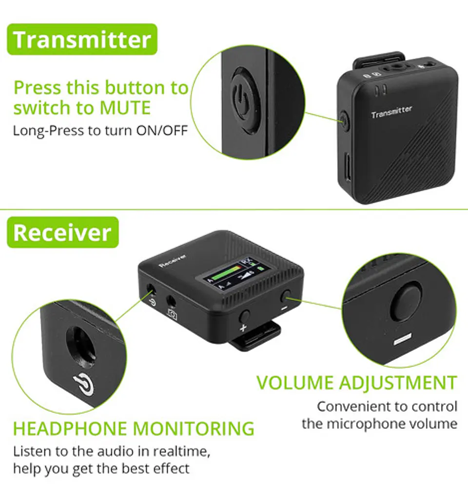 Microfono Inalambrico Audio Profesional Con Reducción Ruido 4