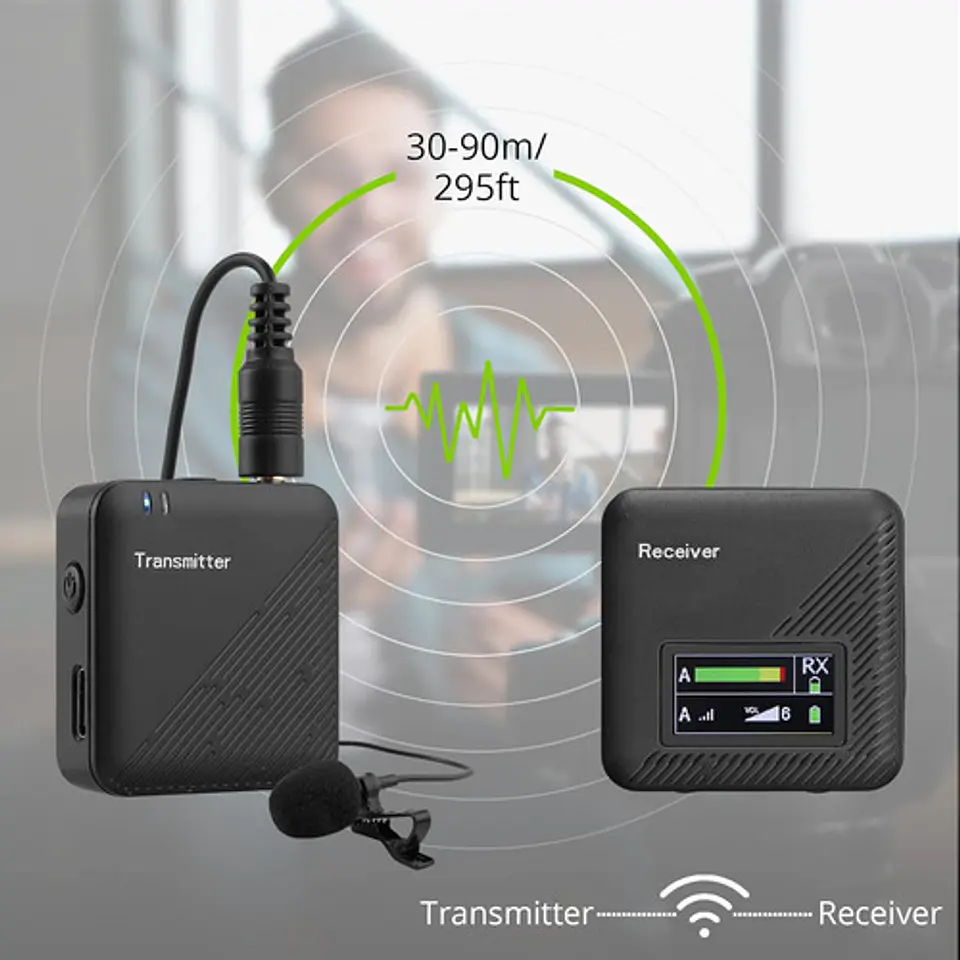 Microfono Inalambrico Audio Profesional Con Reducción Ruido 8