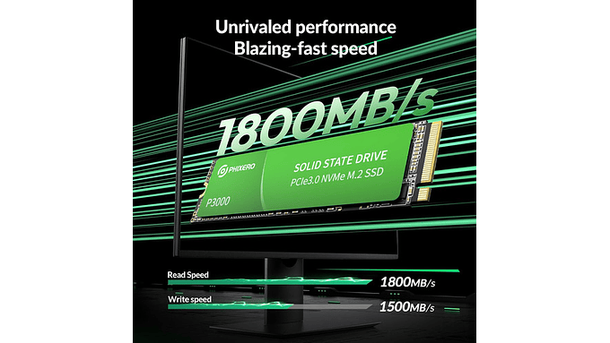 Ssd 512gb Nvme M.2 2280, Pcie Gen3x4, 1800 Mb/s Nand 2