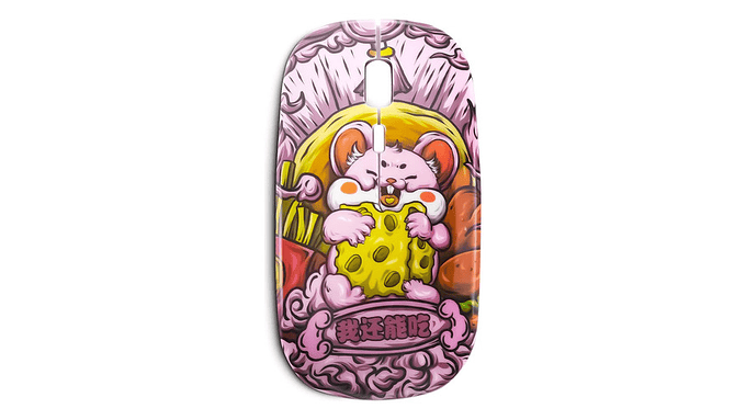 Mouse Inalámbrico Otaku Cheesy Munch Recargable Y Silencioso 1