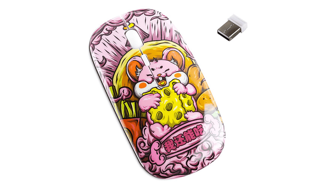 Mouse Inalámbrico Otaku Cheesy Munch Recargable Y Silencioso 2