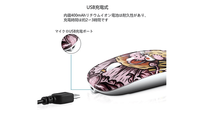 Mouse Inalámbrico Otaku Cheesy Munch Recargable Y Silencioso 3