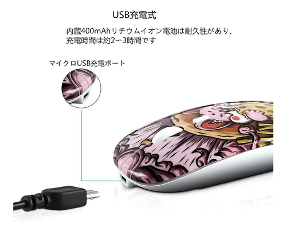 Mouse Inalámbrico Otaku Cheesy Munch Recargable Y Silencioso 3