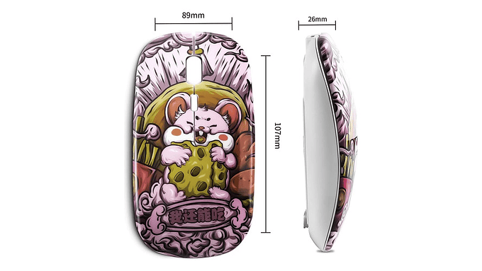 Mouse Inalámbrico Otaku Cheesy Munch Recargable Y Silencioso 5