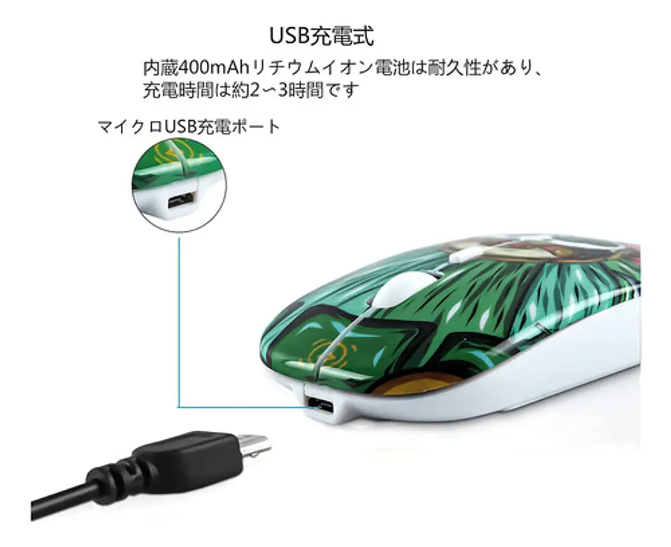 Mouse Inalámbrico Otaku Cheesy Munch Recargable Y Silencioso 9