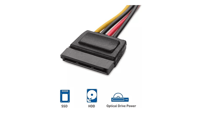 Cable Sata Adaptador Sata Hembra A Molex Macho 19 Cm 2