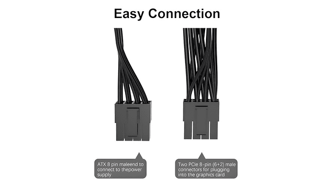 Cable 8 Pines Hembra A 2 (8 Pines ) Hembra Para Fuente 70 Cm 2