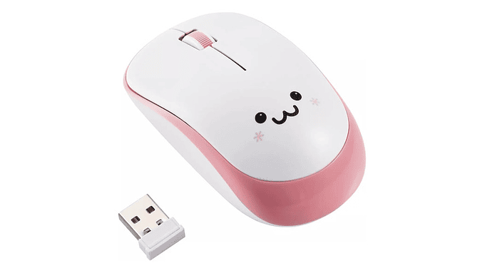 Mouse Inalámbrico Kawaii Smile, Compacto Y De Larga Duración 2