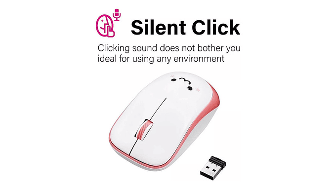 Mouse Inalámbrico Kawaii Smile, Compacto Y De Larga Duración 3