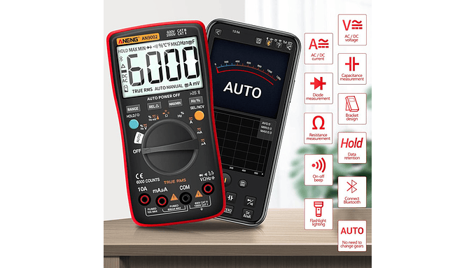 Multimetro Aneng An9002 Bluetooth Capac True Rms Eupro 2