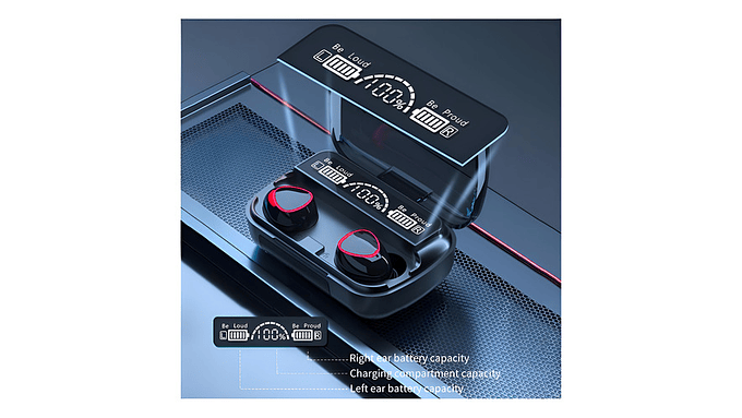 Audífonos Inalámbricos Bluetooth V5.1 M10 Powerbank 2000 Color Negro Color De La Luz Blanco 4