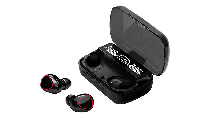 Audífonos Inalámbricos Bluetooth V5.1 M10 Powerbank 2000 Color Negro Color De La Luz Blanco 5