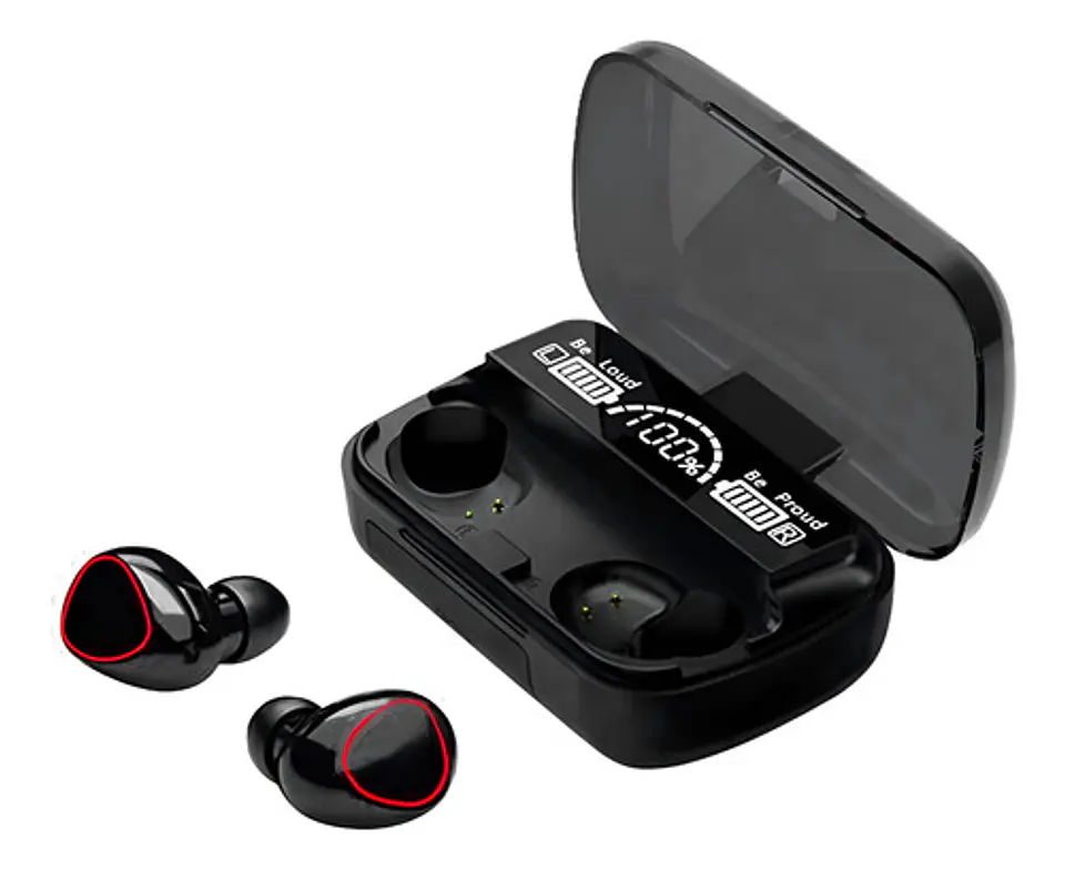 Audífonos Inalámbricos Bluetooth V5.1 M10 Powerbank 2000 Color Negro Color De La Luz Blanco 5