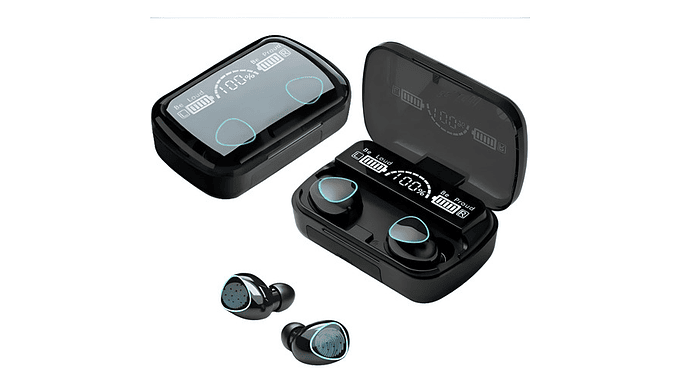 Audífonos Inalámbricos Bluetooth V5.1 M10 Powerbank 2000 Color Negro Color De La Luz Blanco 8