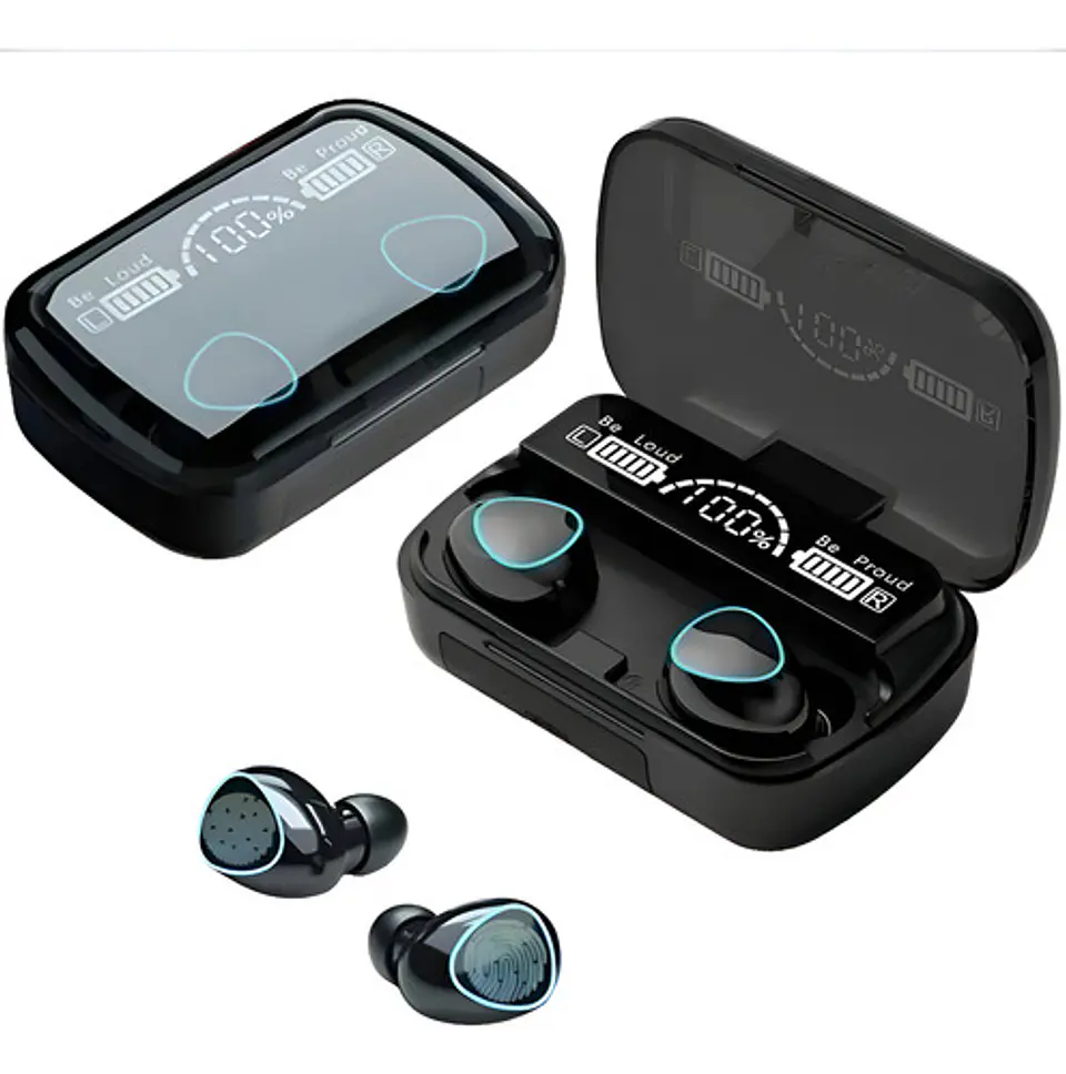 Audífonos Inalámbricos Bluetooth V5.1 M10 Powerbank 2000 Color Negro Color De La Luz Blanco 8