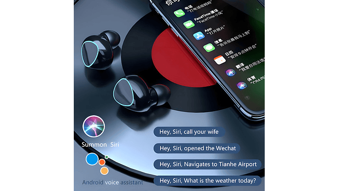 Audífonos Inalámbricos Bluetooth V5.1 M10 Powerbank 2000 Color Negro Color De La Luz Blanco 10