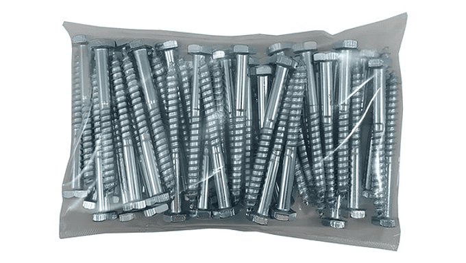 Pack 60 Tirafondo Cabeza Hexagonal Diámetro 6x70 Mm Zincado 2