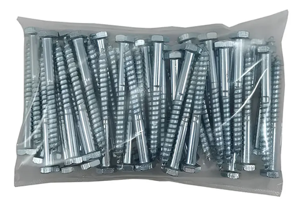 Pack 50 Tirafondo Cabeza Hexagonal Diámetro 6x70 Mm Zincado 2
