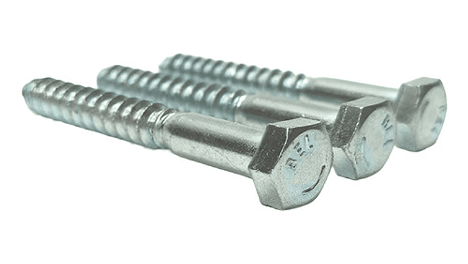 Pack 60 Tirafondo Cabeza Hexagonal Diámetro 6x70 Mm Zincado 3