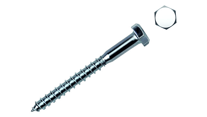 Pack 60 Tirafondo Cabeza Hexagonal Diámetro 6x70 Mm Zincado 4