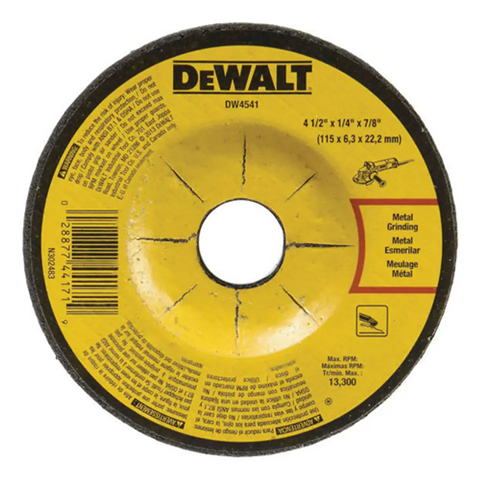 4 Discos De Desbaste Dewalt 4 1/2  115x 6.4 X 22 Resistencia 3