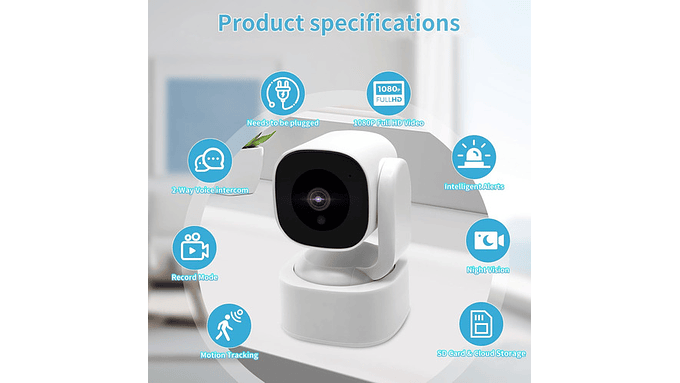 Cámara Wifi Interior 2k Hd Visión Nocturna Bidireccional 2