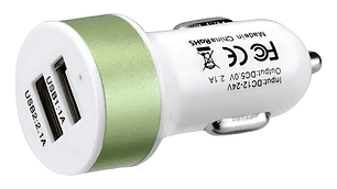 Cargador Para Auto Usb Doble 12 Volt Usb 1.1 A Y Usb 2.1 A