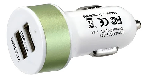 Cargador Para Auto Usb Doble 12 Volt Usb 1.1 A Y Usb 2.1 A