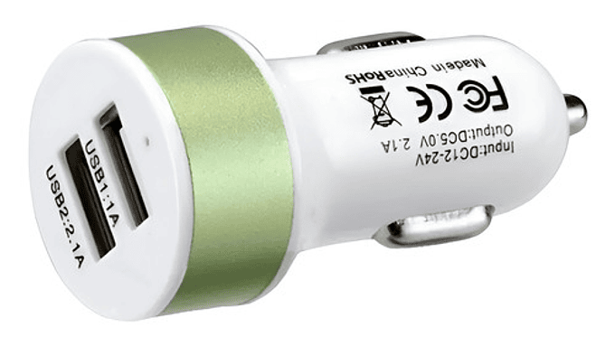 Cargador Para Auto Usb Doble 12 Volt Usb 1.1 A Y Usb 2.1 A 1