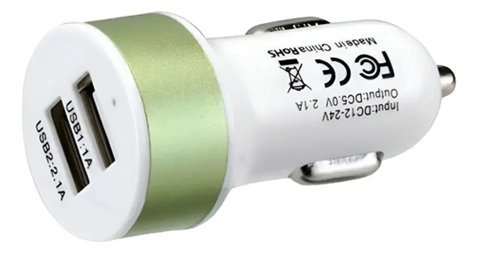 Cargador Para Auto Usb Doble 12 Volt Usb 1.1 A Y Usb 2.1 A 1