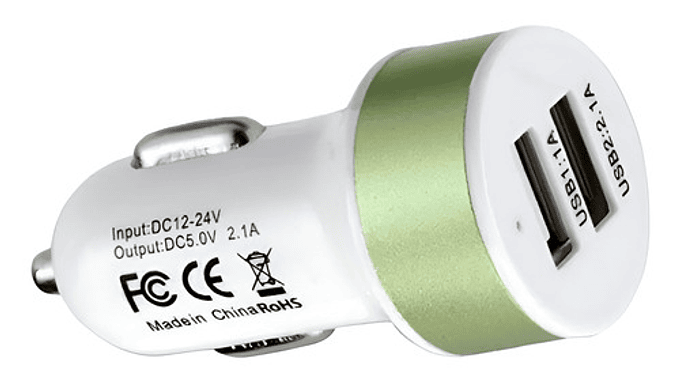 Cargador Para Auto Usb Doble 12 Volt Usb 1.1 A Y Usb 2.1 A 3