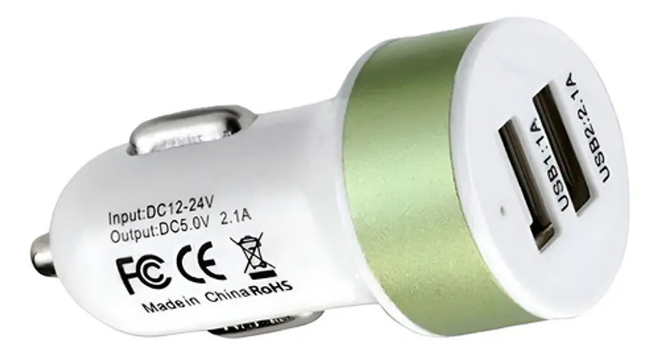Cargador Para Auto Usb Doble 12 Volt Usb 1.1 A Y Usb 2.1 A 3