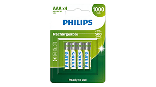 Pack 4 Pilas Philips Aaa Recargables Nimh 1000mah 1.2v
