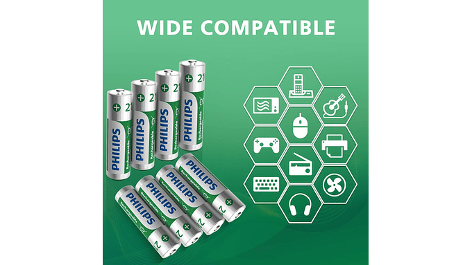 Pack 4 Pilas Philips Aaa Recargables Nimh 1000mah 1.2v 3