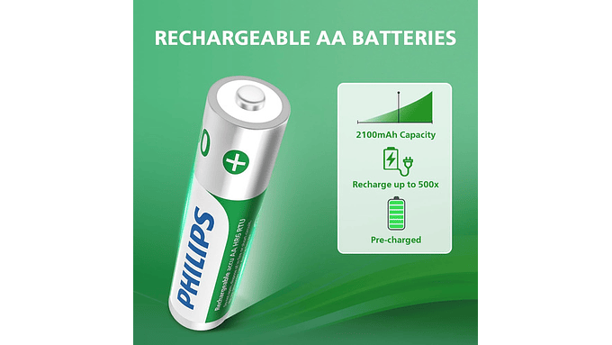 Pack 4 Pilas Philips Aaa Recargables Nimh 1000mah 1.2v 6