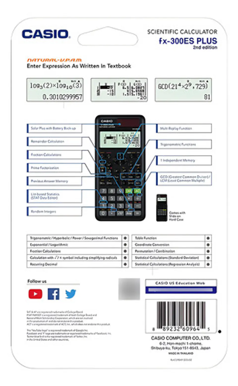 Calculadora Casio Científica 2a Edición  Fx-300espls2a  Edición Libro Texto Natural 4