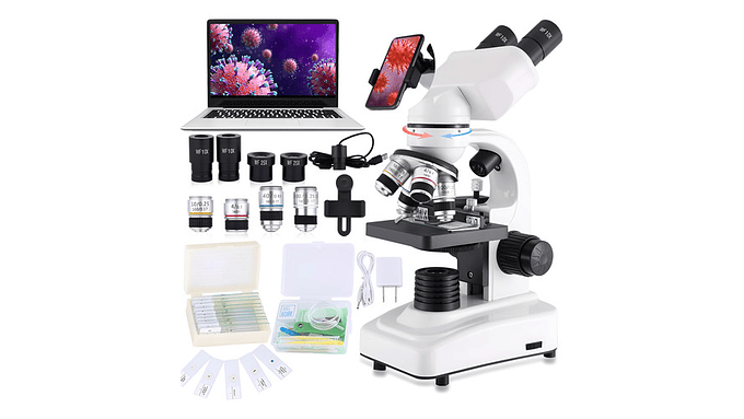 Microscopio Profesional 40x-2500x Led Dual Wf10x Wf25x 2