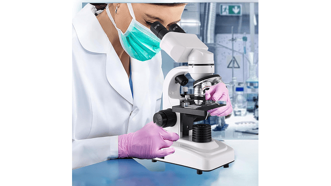 Microscopio Profesional 40x-2500x Led Dual Wf10x Wf25x 3