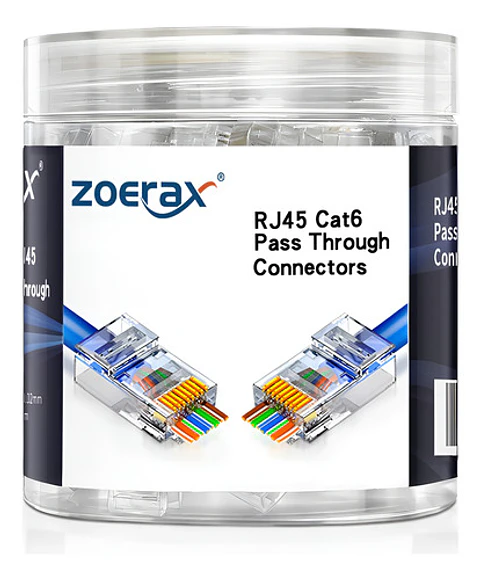 Conectores Rj45 Cat6 100 Unidades Utp Sólido O Trenzado
