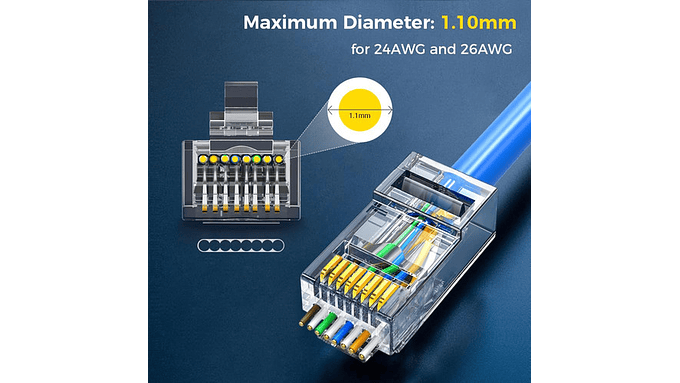 Conectores Rj45 Cat6 100 Unidades Utp Sólido O Trenzado 4