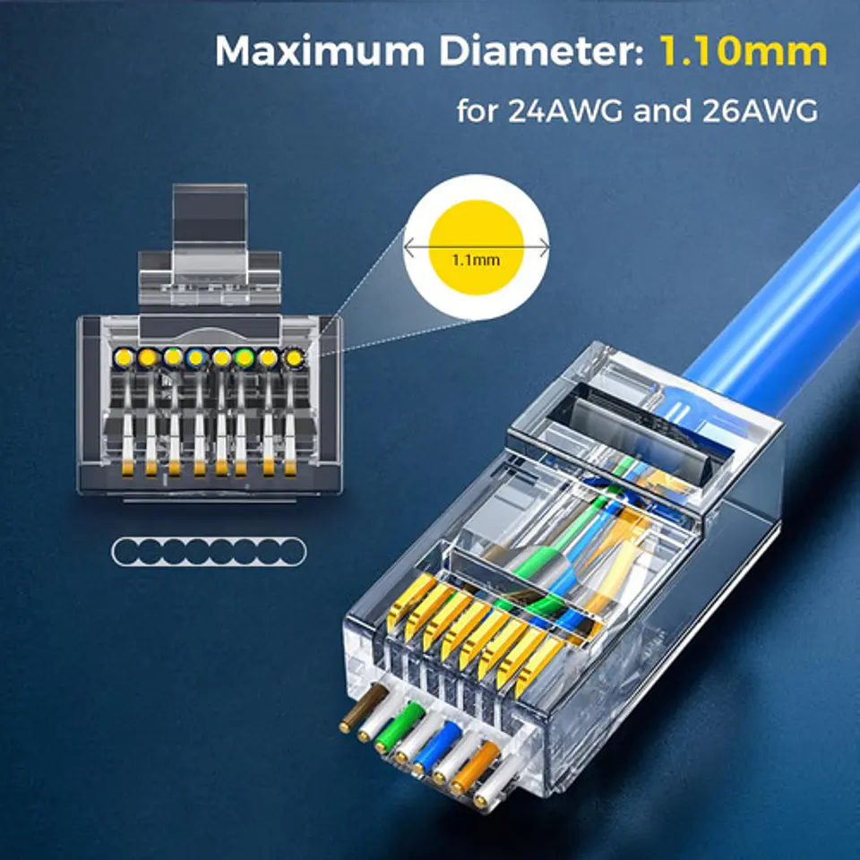 Conectores Rj45 Cat6 100 Unidades Utp Sólido O Trenzado 4