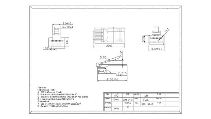 Conectores Rj45 Cat6 100 Unidades Utp Sólido O Trenzado 6