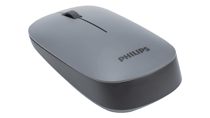 Mouse Bluetooth E Inalambrico Philips 1600 Dpi, 3 Botones Gris 1