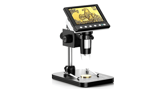 Microscopio Digital Hayve 4.3  Ips 1000x Con 8 Led Y Tf 32gb 1