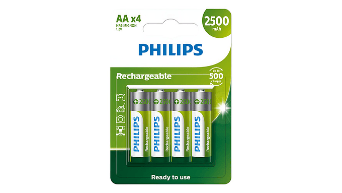 Pack 4 Pilas Philips Aa Recargables Nimh 2100mah 1.2v 1