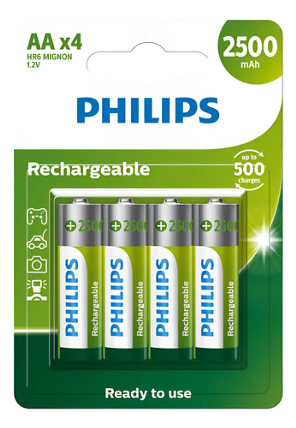 Pack 4 Pilas Philips Aa Recargables Nimh 2100mah 1.2v 1
