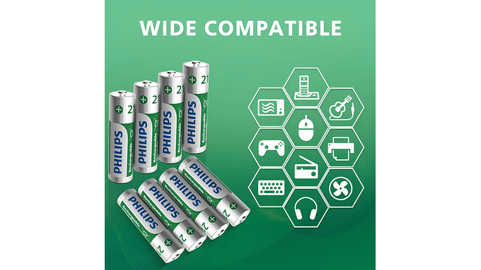 Pack 4 Pilas Philips Aa Recargables Nimh 2100mah 1.2v 2