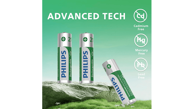 Pack 4 Pilas Philips Aa Recargables Nimh 2100mah 1.2v 5