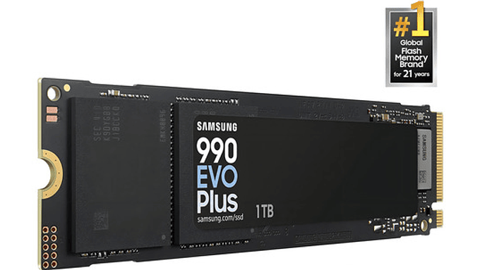 Samsung 990 Evo Plus Ssd 1tb Pcie Gen 4x4 5x2 M.2 2280 Velocidades De Hasta 7250 Mb/s Almacenamiento Para Pc/portátiles, Tecnología Hmb E Intelligent Turbowrite 2.0, (mz-v9s1t0b/am) 3