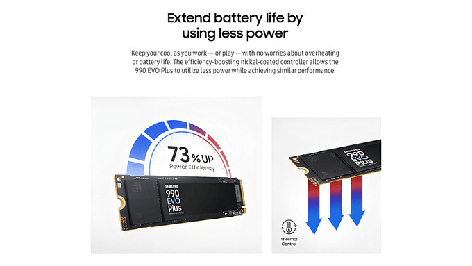 Samsung 990 Evo Plus Ssd 1tb Pcie Gen 4x4 5x2 M.2 2280 Velocidades De Hasta 7250 Mb/s Almacenamiento Para Pc/portátiles, Tecnología Hmb E Intelligent Turbowrite 2.0, (mz-v9s1t0b/am) 5
